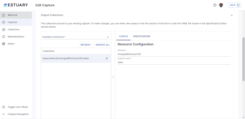 mongodb change data capture Other MongoDB Collection and Database Setup
