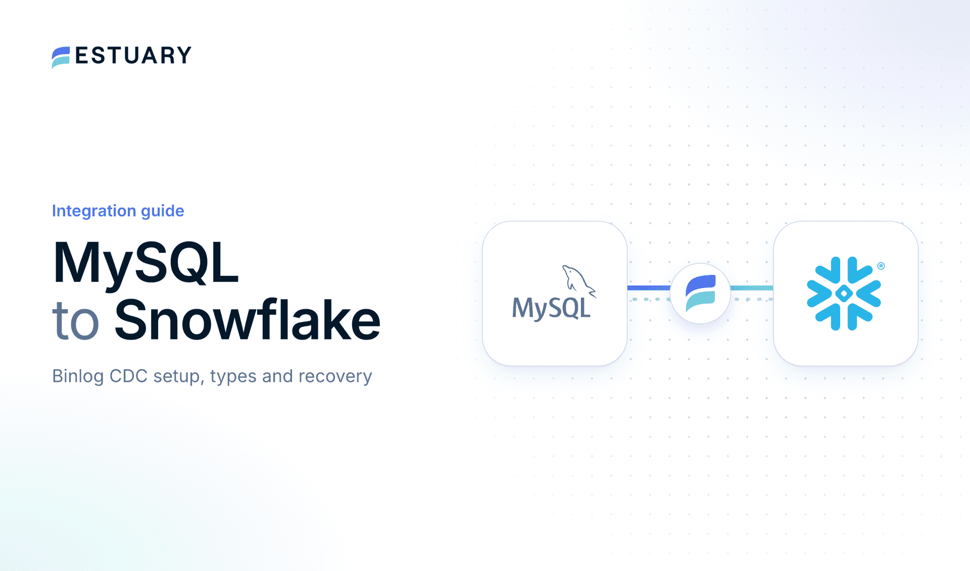 MySQL to Snowflake integration guide cover showing the MySQL and Snowflake logos